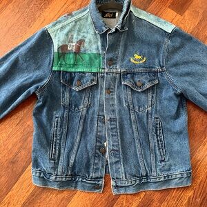 Denim Hand Painted Equestrian Jacket
